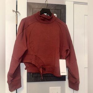 NWT LULULEMON SZ 6 Plush Fleece Curved Hem Pullover in Smoky Red